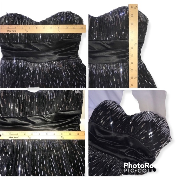 SPEECHLESS BLACK SHIMMERING SEQUIN DRESS - Picture 3 of 7